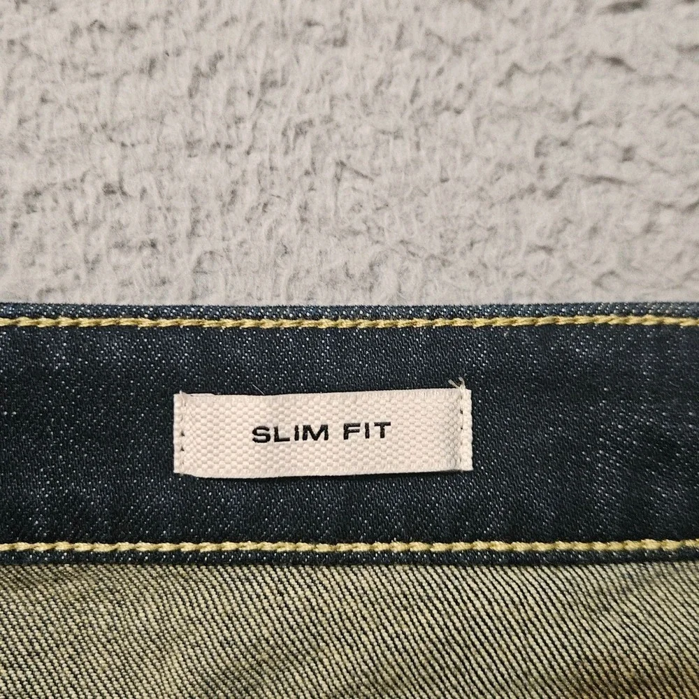 Flint & Tinder Selvedge Denim Dark Blue Jeans Slim Fit Men's Size 34 x 36‎